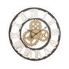 Juniper + Ivory 30 In. x 30 In. Industrial Wall Clock Brown Metal - Juniper + Ivory 22622