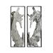 Juniper + Ivory Set of 2 11 In. x 32 In. Contemporary Floral Wall Decor Silver Metal - Juniper + Ivory 46267