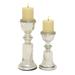 Juniper + Ivory Set of 2 9 In., 12 In. Traditional Candle Holder Silver Glass - Juniper + Ivory 24649