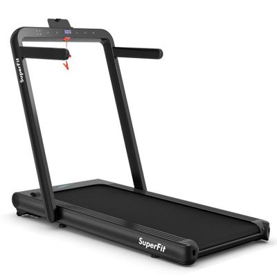 Costway 4.75HP 2 In 1 Folding Treadmill with Remote APP Control-Black