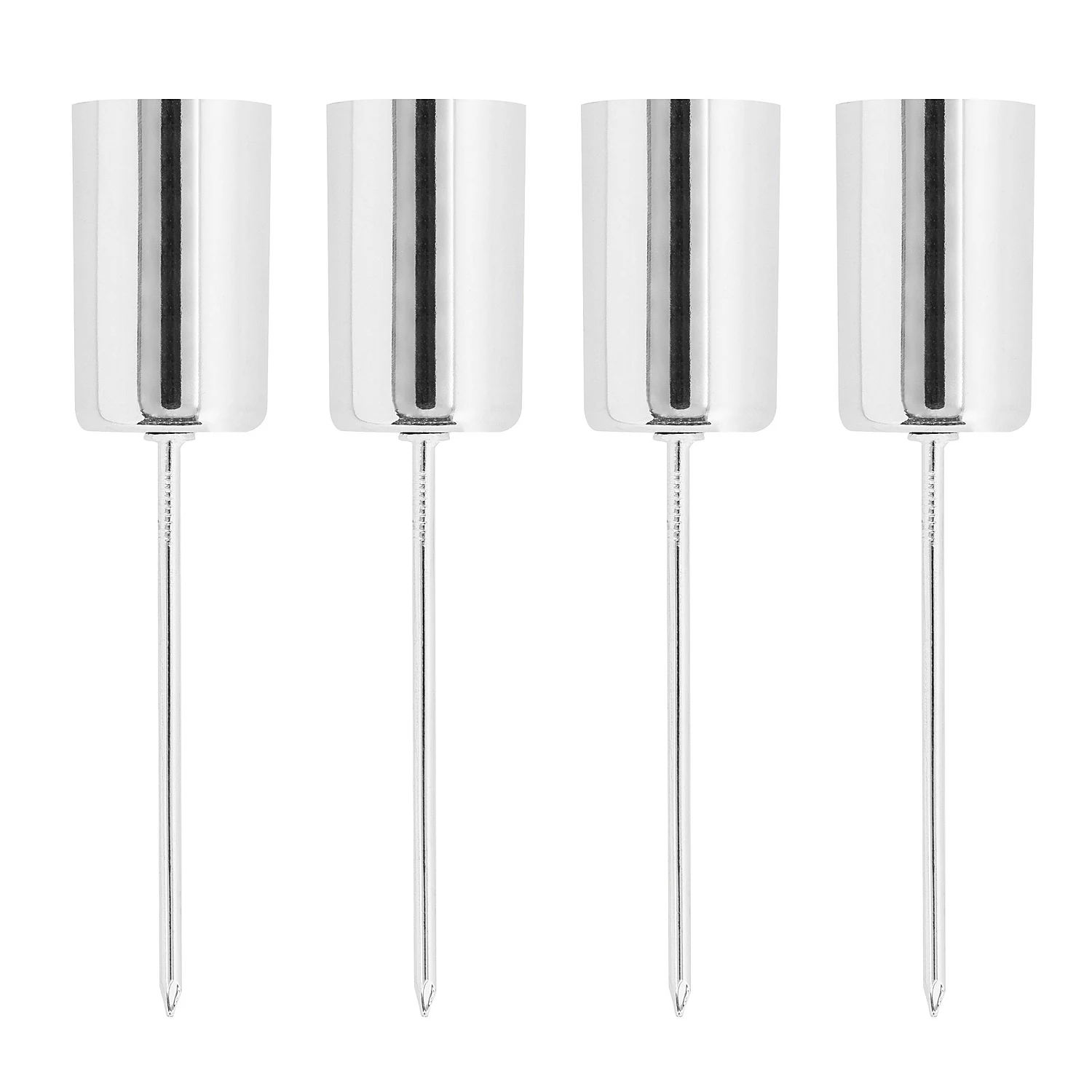 Stabkerzenhalter, silber, 2,5 cm Ø, 4 Stück