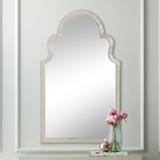 Mina Silver Leaf 24" x 40" Crowned Top Wall Mirror