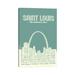 East Urban Home St. Louis Arch Skyline Metal in Blue/Green/White | 40 H x 26 W x 1.5 D in | Wayfair 9391145A8821424AA6D6BBCE25FAC154