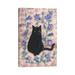 East Urban Home Black Cat w/ Bellflowers II by Andreea Dumez - Wrapped Canvas Graphic Art Print Canvas | 12 H x 8 W x 0.75 D in | Wayfair