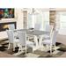 Red Barrel Studio® Contara 7 - Piece Rubberwood Solid Wood Dining Set Wood/Upholstered in Gray/Brown | 30" H x 60" L x 36" W | Wayfair