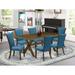 Greyleigh™ Laumann 7 - Piece Rubberwood Solid Wood Dining Set Wood/Upholstered in Brown | 30" H x 72" L x 40" W | Wayfair