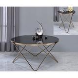 Mercer41 Giacob 2 Piece Coffee Table Set Glass/Metal in Black | Wayfair 10C55830C6554000A1CD65194A936CFC