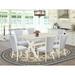 Greyleigh™ Laumann 7 - Piece Rubberwood Solid Wood Dining Set Wood/Upholstered in White | 30" H x 60" L x 36" W | Wayfair