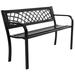 Winston Porter Ruda Outdoor Bench w/ Steel Frame Plastic/Metal in Black | 30 H x 21.7 W x 45.5 D in | Wayfair 72ECB3DB2A5E469987B168417E484574