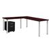 Inbox Zero Kee Corner L Shaped Desk w/ Pedestal Drawer Top Wood in Gray | 29 H x 72 W x 66 D in | Wayfair CB81EC3A3C0243629289B7F712786533