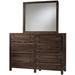 Birch Lane™ Brunon 8 Drawer Double Dresser w/ Mirror Wood in Brown | 42 H x 60 W x 18 D in | Wayfair 56748F6AE64E4FCA8E60FF4B1DCC8C2B