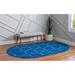 Blue/Navy 60 x 0.5 in Area Rug - George Oliver Debrodie Geometric Navy Blue Area Rug Polypropylene | 60 W x 0.5 D in | Wayfair