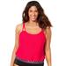 Plus Size Women's Loop Strap Blouson Tankini Top by Swimsuits For All in Salsa (Size 34)