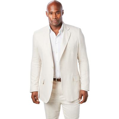 Men's Big & Tall KS Island™ Linen Blend Two-Button Suit Jacket by KS Island in Natural (Size 64)