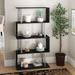 Orren Ellis Mosses 57.1" H x 31.5" W Geometric Bookcase Wood in Black/Brown | 57.1 H x 31.5 W x 11.8 D in | Wayfair