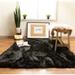 Black 48 x 2.5 in Area Rug - Etta Avenue™ Dominick Faux Fur Shag Fluffy Area Rug Faux Fur | 48 W x 2.5 D in | Wayfair