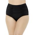 Plus Size Women's Shirred High Waist Swim Brief by Swimsuits For All in Black (Size 24)