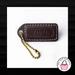 Coach Accessories | 2" Medium Coach Brown Leather Brass Key Fob | Color: Brown | Size: Os