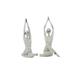 Juniper + Ivory Set of 2 7 In. x 16 In. Silver Glam Yoga Sculpture Polystone - Juniper + Ivory 98666