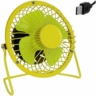 Usb Ventilator Tischventilator Tisch Lüfter 360° neigbar geräuchsarm gelb
