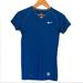 Nike Tops | 4/$25! Nike Pro Blue Short Sleeve Shirt | Color: Blue/White | Size: S