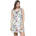 Cottonreal Ladies Sleeveless Floral Print Chemise Nightdress Nightgown XS-XXL (BONN-E) (L)