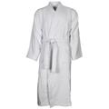 Peignoir col kimono en coton Blanc L