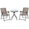 Ensemble de jardin 2 chaises inclinables pliables table ronde choco