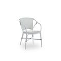 Fauteuil repas empilable en alu et fibre synthétique blanc