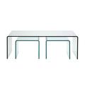 3 tables basses en verre