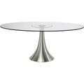 Table à manger 8 personnes en verre et aluminium chromé