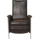 Fauteuil inclinable marron et acier chromé