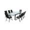 Table de jardin et 8 chaises en aluminium gris