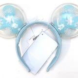 Disney Accessories | Disney Parks 2020 Mickey Mouse Snowflake Balloon Light-Up Minnie Ear Headband | Color: Blue/White | Size: Os