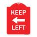 Signmission Designer Series Sign - Keep Left Sign (Left Arrow)/23893 Aluminum in Gray | 24 H x 18 W x 1 D in | Wayfair A-DES-RW-1824-23893