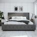 CosmoLiving by Cosmopolitan Mercer Tufted Upholstered Platform Bed Metal in Gray | 46.5 H x 81.5 W x 86 D in | Wayfair 4240449