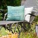 East Urban Home Time Flies Indoor/Outdoor Throw Pillow in, Emerald in, 18 x 18 Polyester/Polyfill blend in Blue | 18 H x 18 W x 3 D in | Wayfair