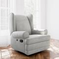 Storkcraft Serenity Swivel Reclining Glider Rocking Chair w/ USB Polyester or Polyester Blend in Gray | 40.5 H x 32.75 W x 35 D in | Wayfair