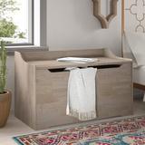 Gracie Oaks Jaigo Blanket Chest Solid Wood in White/Brown | 23 H x 38 W x 19 D in | Wayfair FA89E0B8CE0445FD94931752916391BD