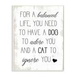 Stupell Industries For Balanced Life Quote Family Pets Cat Dog by Daphne Polselli - Graphic Art Print Wood in Brown | 15 H x 10 W x 1.5 D in | Wayfair