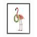 Stupell Industries Flamingo Ring Toss Pool Toy Minimal Pink Green by Daphne Polselli - Graphic Art Print in Brown | 20 H x 16 W x 1.5 D in | Wayfair