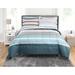 Winston Porter Kym Crescent Biab Microfiber Reversible Comforter Set Polyester/Polyfill/Microfiber in Blue | Queen | Wayfair