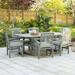 Winston Porter Anje Rectangular 6 - Person 55" Long Acacia Outdoor Dining Set w/ Cushions Wood in Gray | 30 H x 55 W x 35 D in | Wayfair
