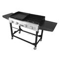 Royal Gourmet 4 - Burner Flat Top Liquid Propane 48000 BTU Gas Grill /Cast Iron/Steel in Gray | 36.61 H x 66.14 W x 21.65 D in | Wayfair GD401