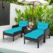 Zipcode Design™ Choudhury 5 Piece Rattan Seating Group w/ Cushions Synthetic Wicker/All - Weather Wicker/Wicker/Rattan in Blue | Outdoor Furniture | Wayfair
