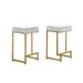 Everly Quinn John-Henry Counter & Bar Stool Upholstered/Velvet/Metal in Yellow/Brown | 25 H x 14.5 W x 14 D in | Wayfair