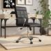 Inbox Zero Jayen Mid-Back Vinyl Executive Swivel Office Chair w/ Chrome Base & Arms Metal in Brown | 40 H x 23 W x 24 D in | Wayfair