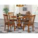 Alcott Hill® Maytham Drop Leaf Rubberwood Solid Wood Dining Set Wood/Upholstered in Brown | Wayfair C55E21A054814907ADC5066815E2B047