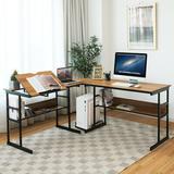 Inbox Zero Doireann L-shaped Drafting Table Wood/Metal in Black | 29.5 H x 50.5 W x 42.5 D in | Wayfair D51B14880C684ECC932EECA830A85B73