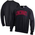 Men's Champion Black Cincinnati Bearcats Arch Reverse Weave Pullover Sweatshirt